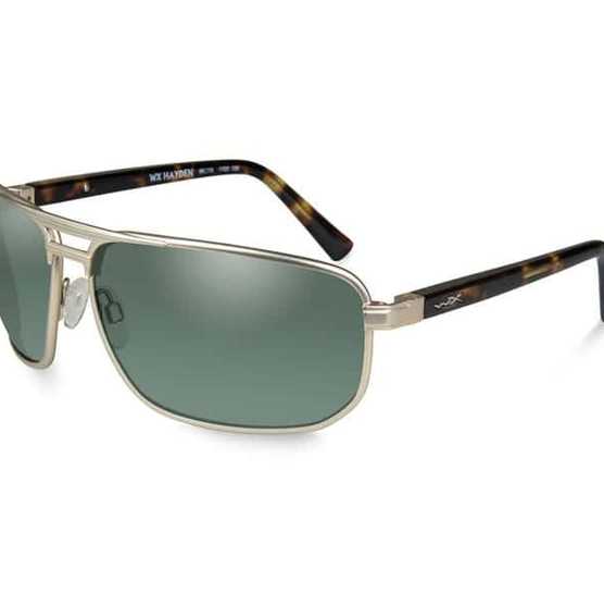 Очки HAYDEN Polarized Green Satin Gold с полуматовой золотистой оправой и поляризованными серо-зелен0
